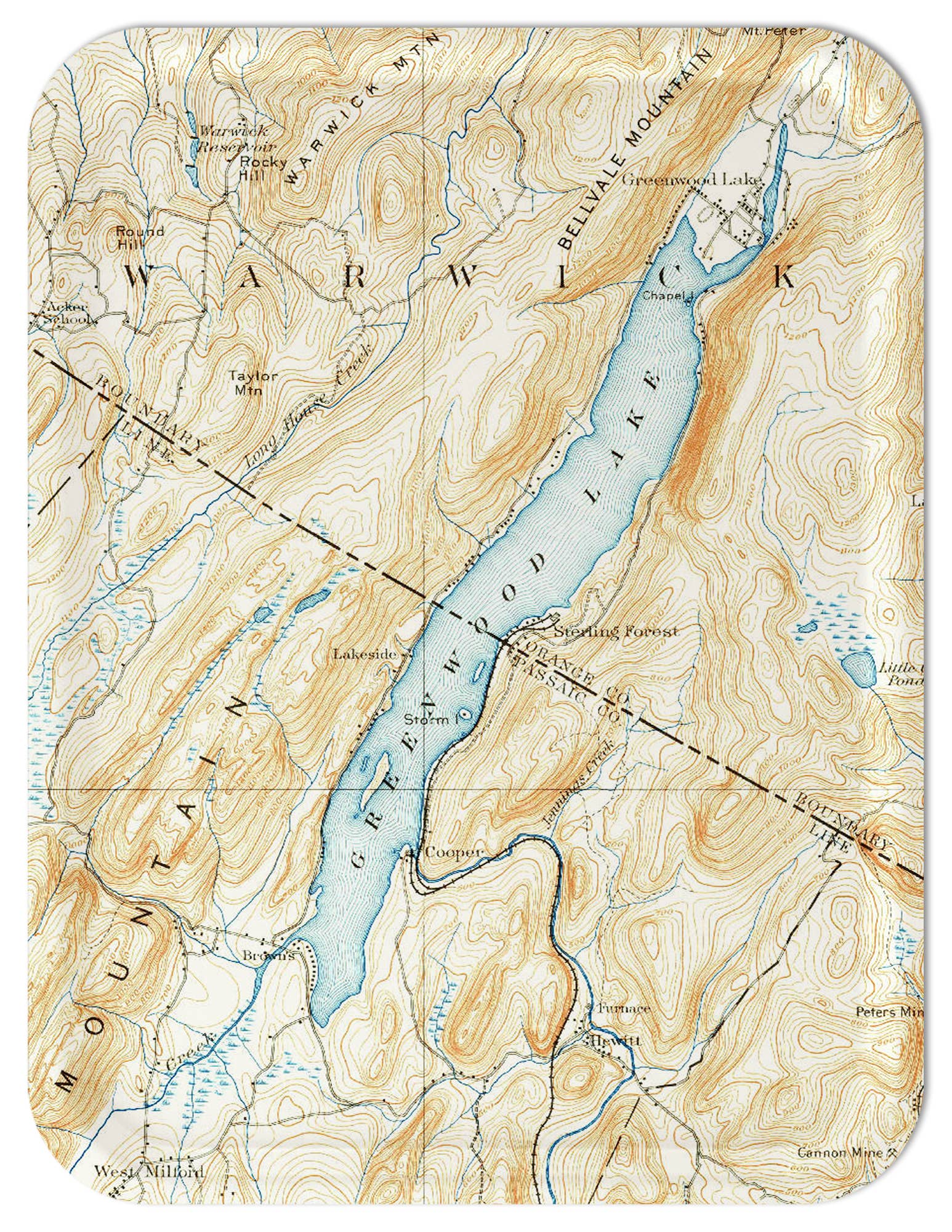 Trays4Us - Wholesale Serving Tray - Custom Serving Tray - Topographic Map - Any US Location1