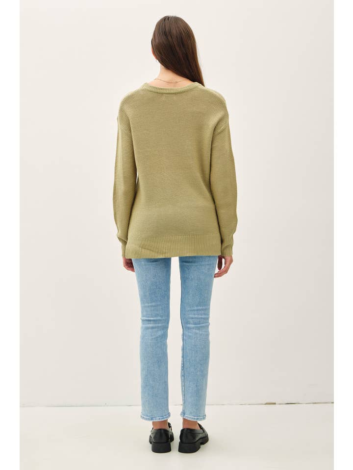 Be Cool - Wholesale Knit Sweater - Women's - NEW COLOR-BASIC ROUND NECK BOYFRIEND FIT SWEATER 25