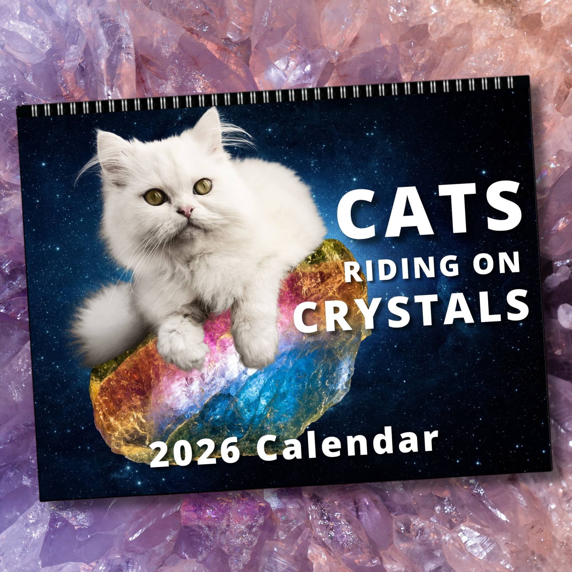 Calendar Magic Co. – wholesale Calendar – CATS RIDING ON CRYSTALS 2026 Calendar9