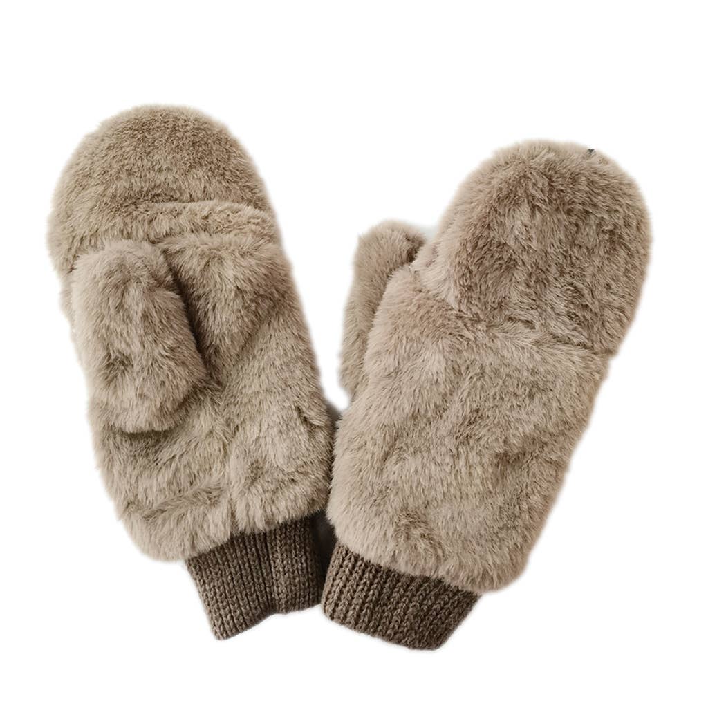 Fashion City - Wholesale Mittens - Women's - Solid Faux Fur Mittens18