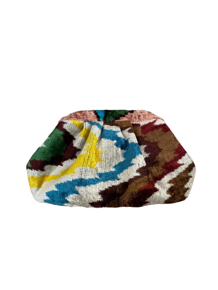 Weiche Clutch Ikat aus Seidensamt für den Großhandel von AYCA DESIGN