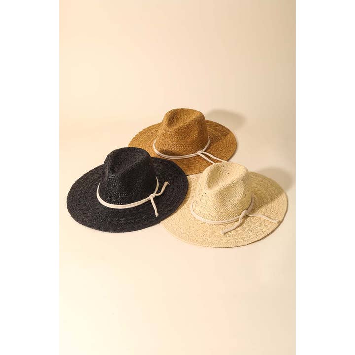 Anarchy Street - Wholesale Straw Hat - Women's - Straw Weave Rope Strap Sun Hat