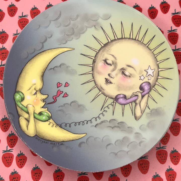 Marybel Martin - Wholesale Sticker - Moon and Sun 3” vinyl sticker by Marybel Martin
