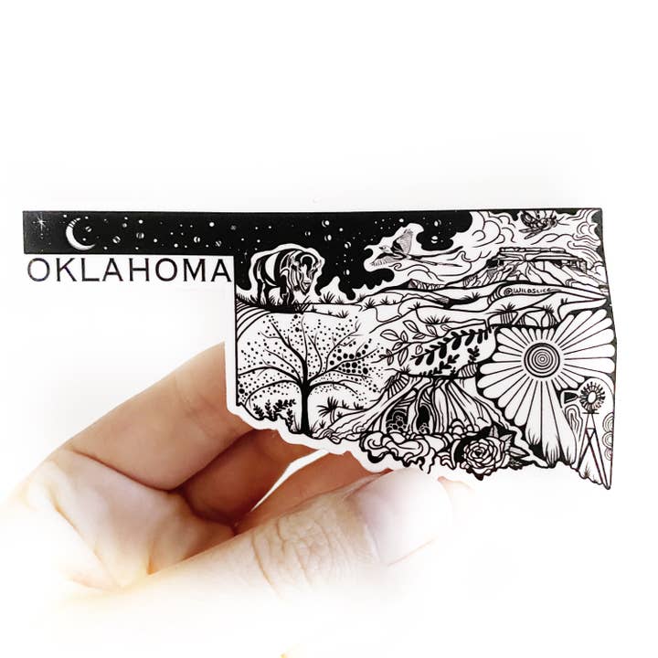 Oklahoma State Sticker 4" for wholesale by Wild Slice Designs