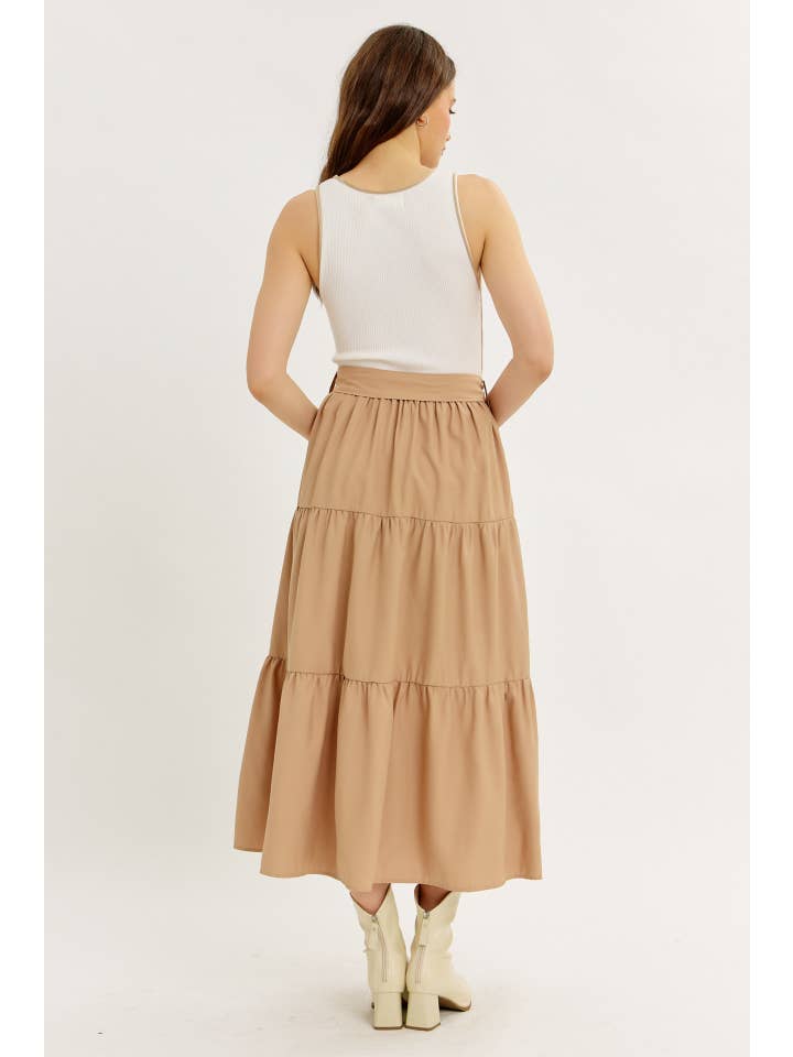 idem ditto – Engroshandel Kjole - Dame – MIDI-KJOLE MED BÆLTE OG FLÆSEDETALJER I BLANDET MEDIE OG SWEATERMATERIALE15