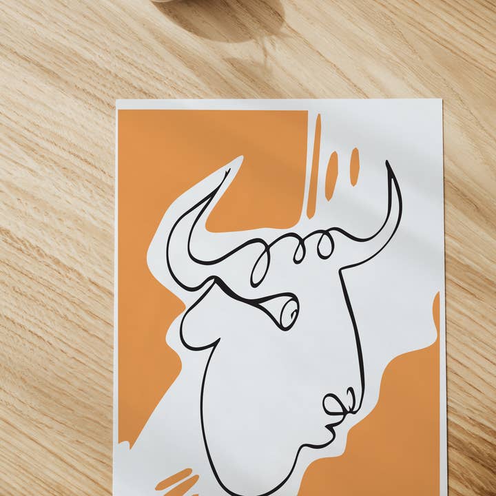 Picasso Bull Line Art Print for wholesale by Lumina