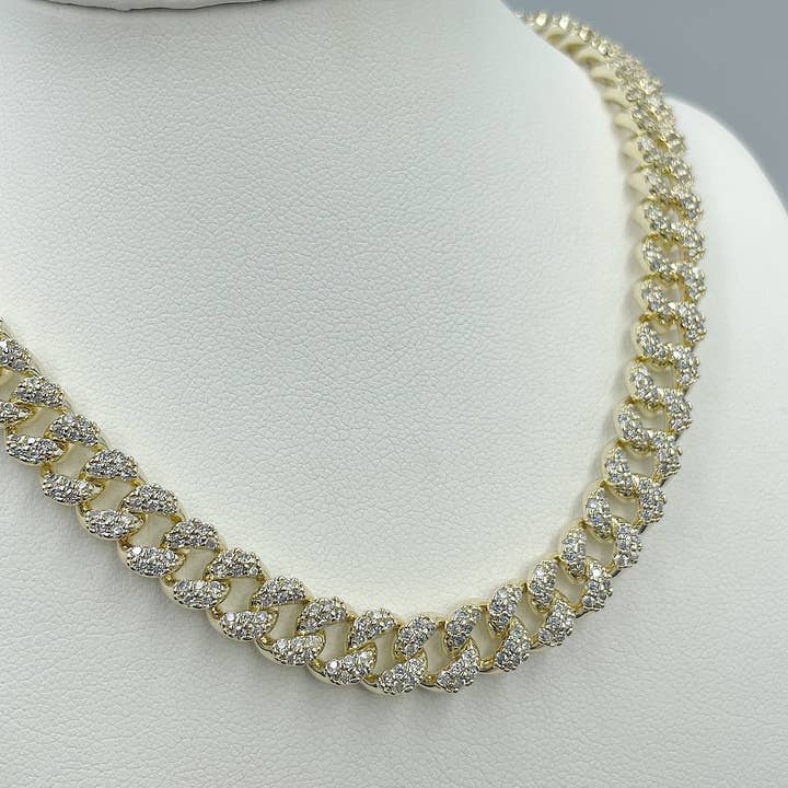 Collier à maillons Ice Cuban pour la vente par Cherie by Cherie