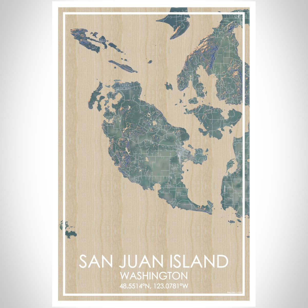 JACE.design - Vente Affiche d'art - San Juan Island WA Imprimer Carte Après-midi2
