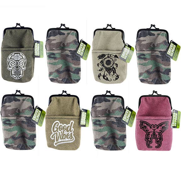 Novelty Closeout - Wholesale Humidor/Cigar Accessory - Smokezilla Canvas Cigarette Pouch Assortment- 8/Pack