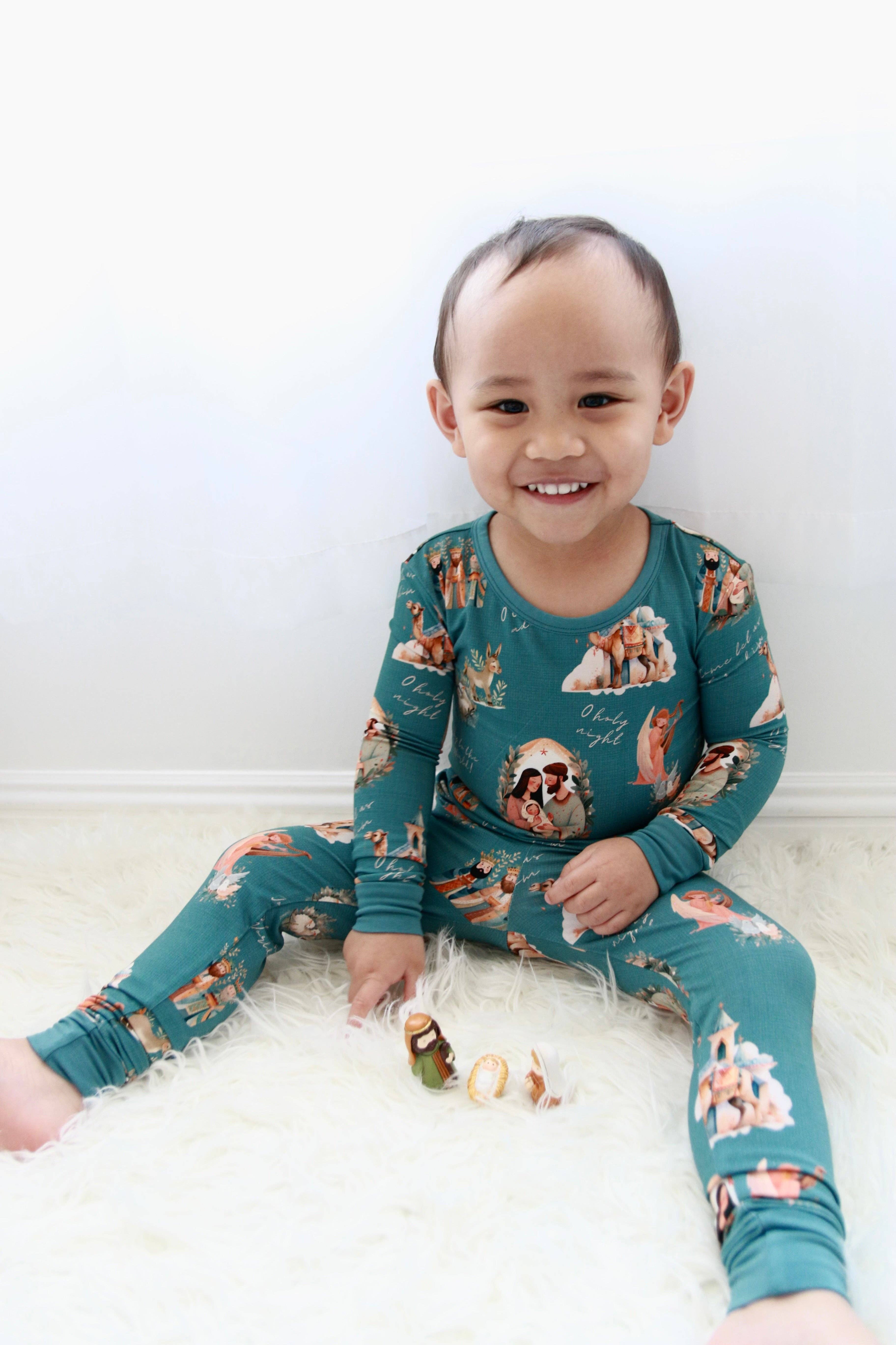 Riley & Rett – Conjunto Casual por atacado – Conjunto Lounge de Manga Comprida O' Holy Night2