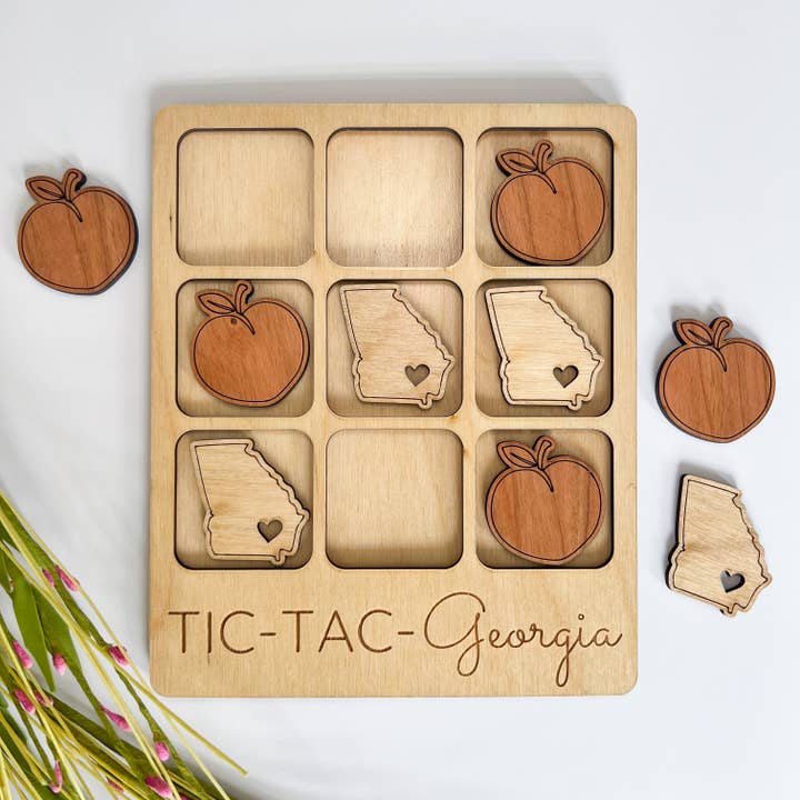 Georgia State Gift - Tic-Tac-Toe GA Game - Customizable! for wholesale by Birch House Games & Gifts