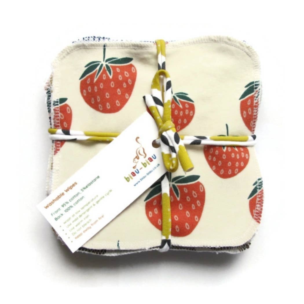 biau-biau Ireland - Wholesale Face & Body Wipes - Baby - Double Sided Washable Wipes- pack of 8