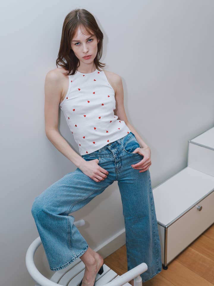 Embroidered tank top - 1109 for wholesale by EASY MODE