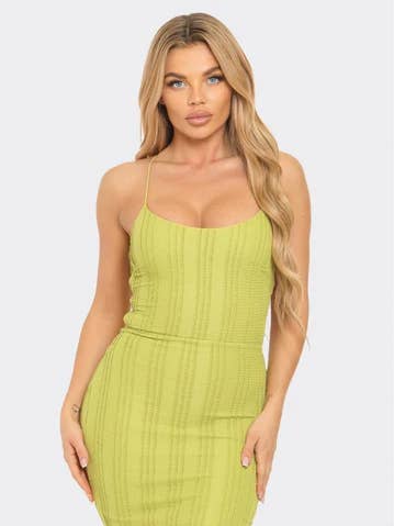 MINIVESTIDO DETALLADO CON TIRANTES ELÁSTICOS CRUZADOS EN LA ESPALDA LIMA D6096 para venta al por mayor de Stylish Wholesale