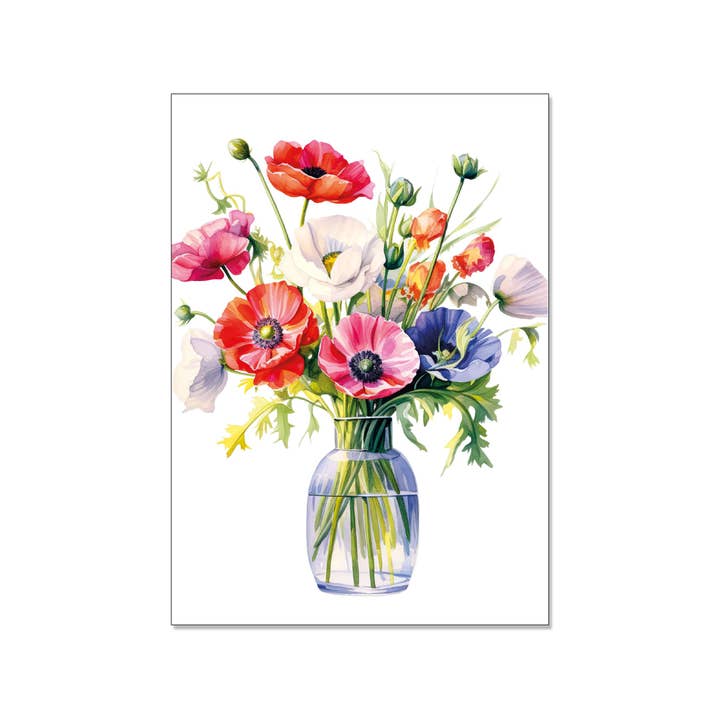 Carte postale verticale, bouquet de fleurs pour la vente par Miss Cotton