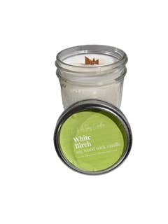White Birch Vegan, Soy & Wood-Wick Candle - 14 Oz for wholesale by C & A Soy Candles, LLC