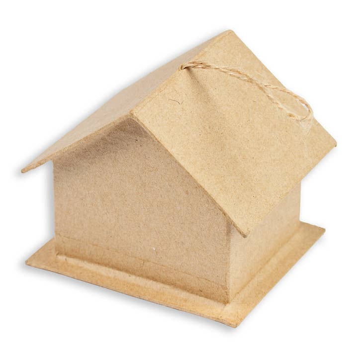 Factory Direct Craft - Venta al por mayor Artículo decorativo de mesa - Juego de Casas de Papel Maché - 1 Bolsa con 3 Casas de Estilo Variado