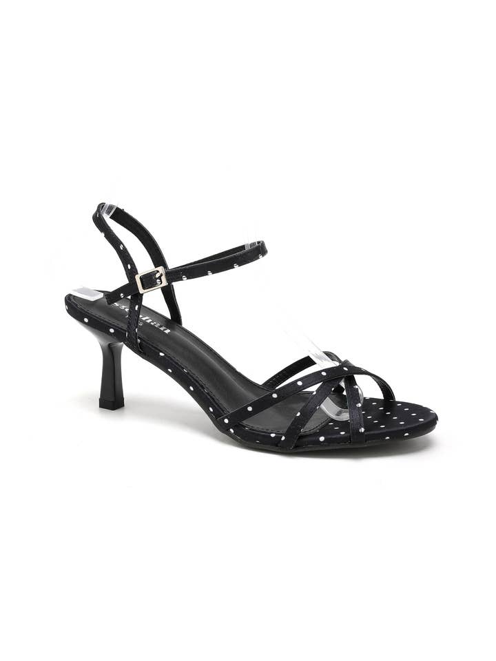 Stephan Paris - Wholesale Low Heels - Women's - Polka dot satin sandals P-14723