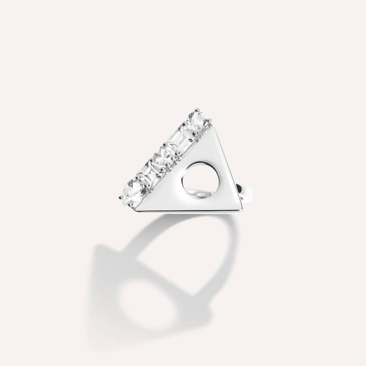 Fortune Favors the Bold - Sterling Silver White Topaz Ring for wholesale by LÚDERE