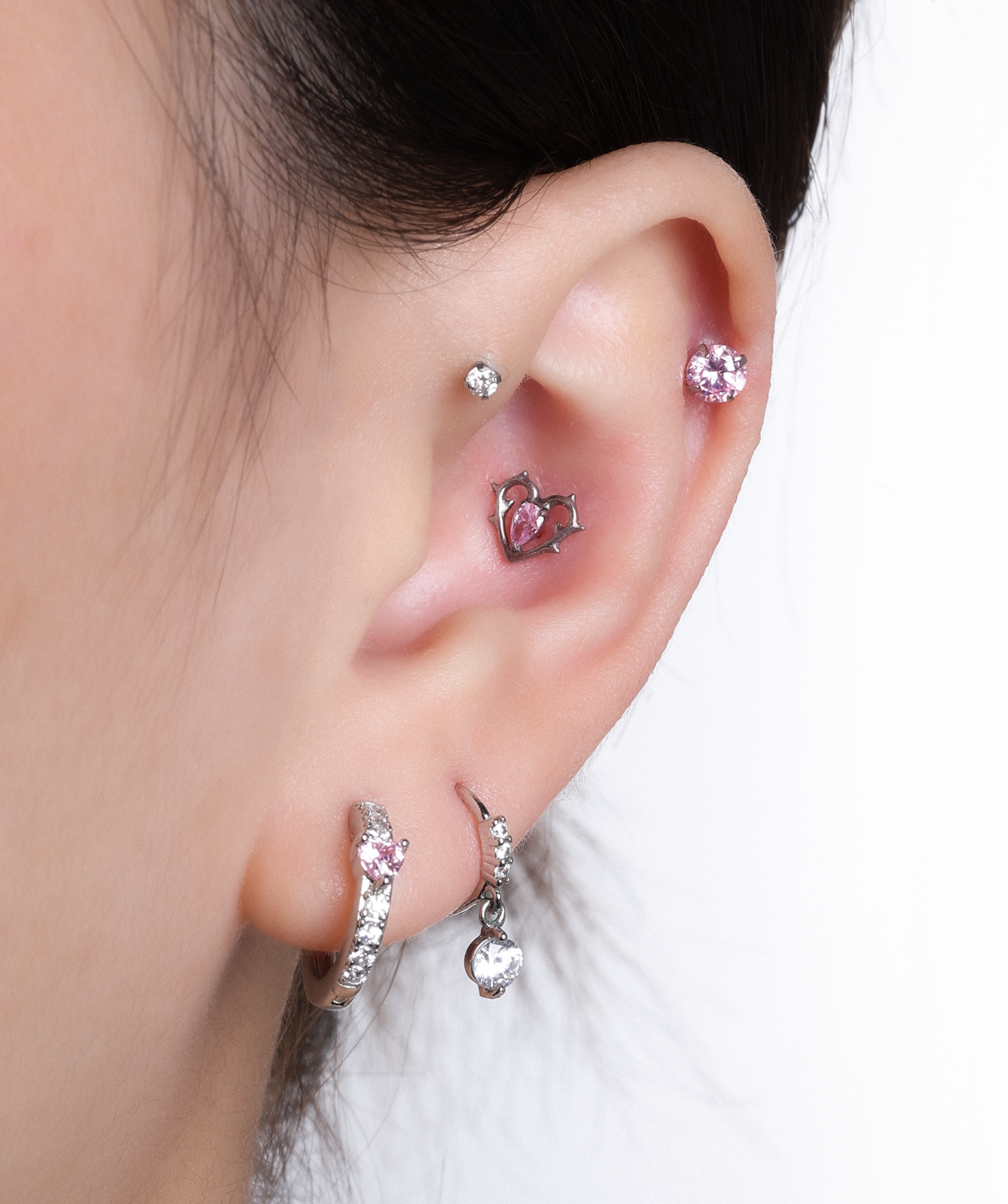 Silver Titanium Sparkle Rainbow Stud for wholesale on Faire16