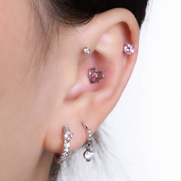 Silver Titanium Sparkle Rainbow Stud for wholesale on Faire16