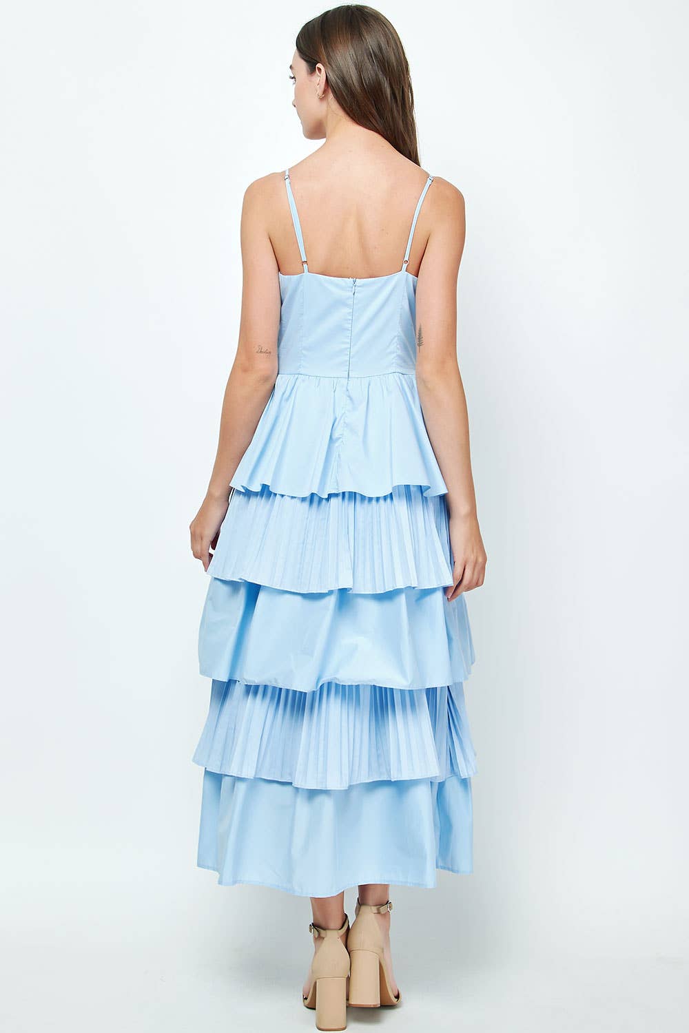 Strut & Bolt - Vendita all'ingrosso Vestito - Donna - Maxi abito in popeline a strati con pieghe miste3