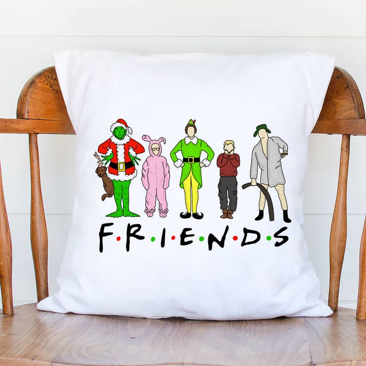 Funda de almohada de amigos navideños para venta al por mayor de Love You a Latte Shop