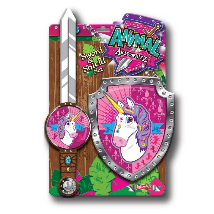 Animal Armouriez Foam Sword & Shield Playset - Unicorn for wholesale by Deluxebase