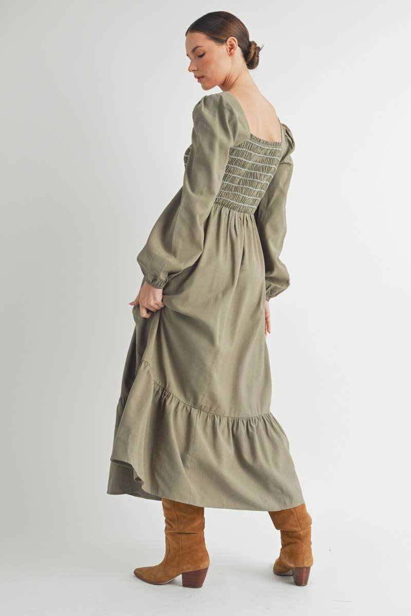 OLIVE Smocked Maxi Dress -1 for wholesale on Faire9