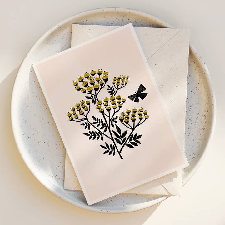 Buds and Butterflies - Floral Greeting Card for wholesale by Annie Bailey Art