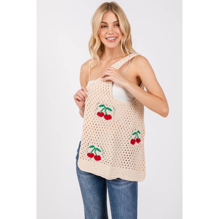 IV Cherry Print Net Shoulder Bag for wholesale on Faire1