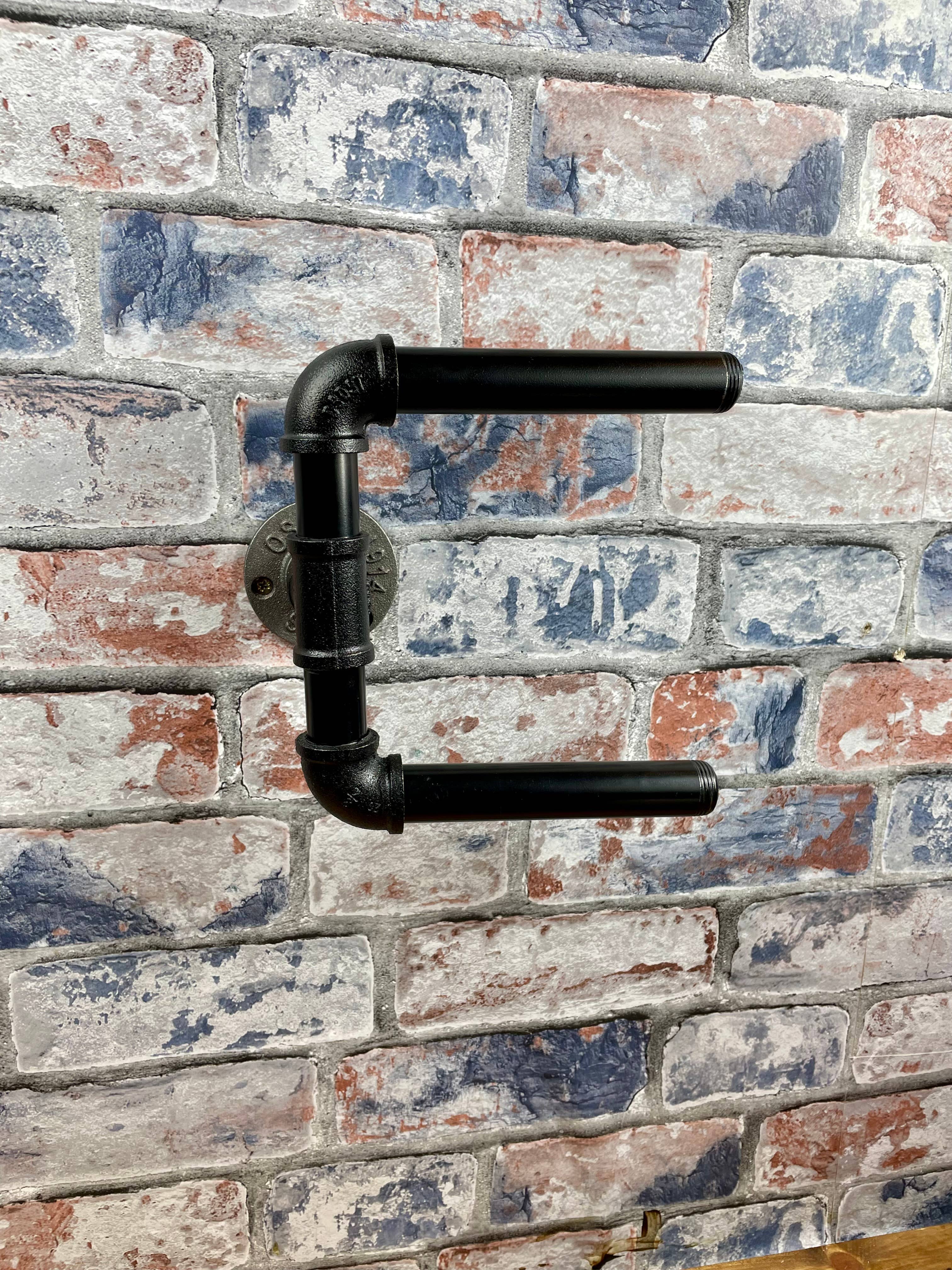 Fandomonium – Großhandel Toilettenpapierhalter – Industrieller Stil Rohrleitung Stahl Doppel Toilettenpapierhalter5