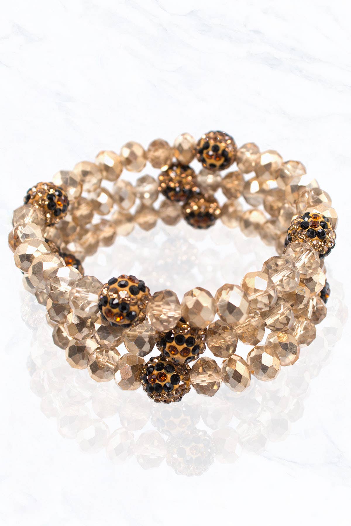 Suzie Q USA - Venta al por mayor Pulsera de cuentas - Pulsera Bola Bead & Leo Stone25