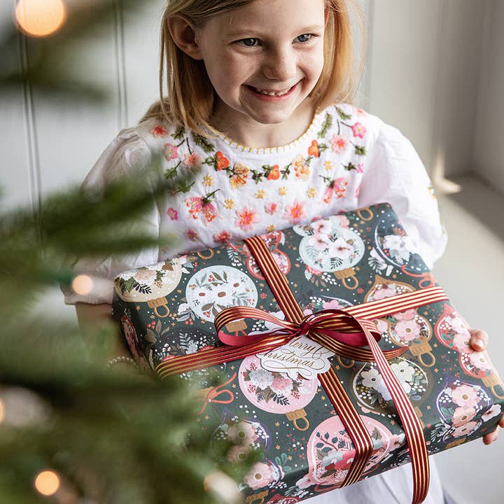 Bespoke Letterpress - Wholesale Ribbon – Gift wrapping - Red Gold Foil Striped Ribbon - 10 metres3