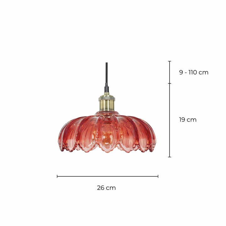 C-Création - Wholesale Chandelier/Hanging Light - Retro-style colored glass pendant Petal6