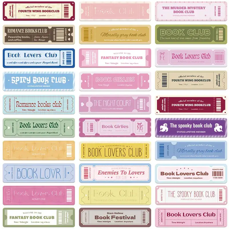 Magnifique Hearts - Wholesale Bladwijzer - Boekclub Ticket Boekenleggers | Literaire Boekenleggers Set4