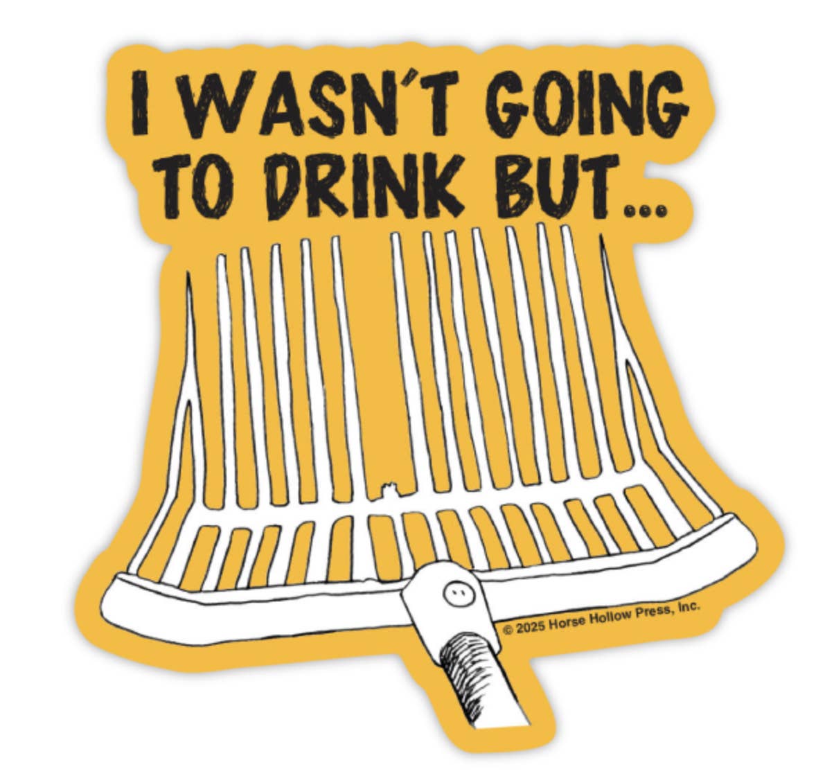 Horse Hollow Press / Pretty, Funny, Snarky Cards & Stickers - Wholesale Sticker - 3" Tumbler Horse Sticker / Drink ~ Pitchfork / WATERPROOF
8