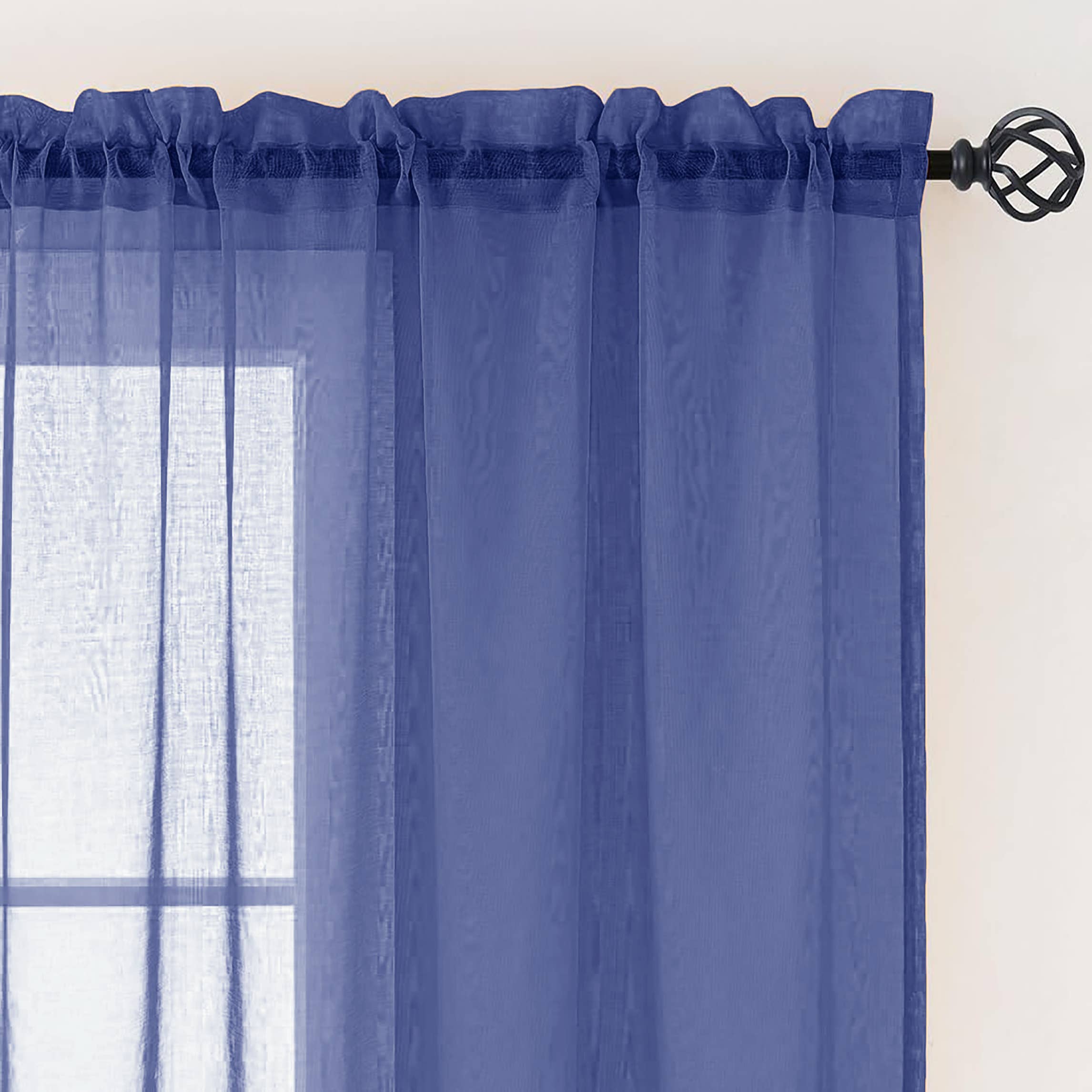 home mart goods - Wholesale Curtain - 84" Long, 2 Panels - Sheer Window Rod Pocket Curtain Set13