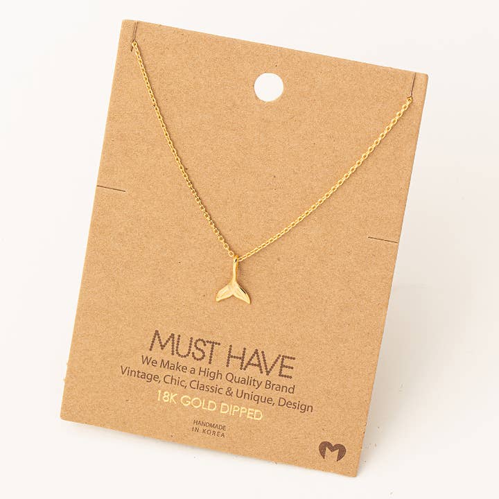 Fame Accessories - Wholesale Pendant/Charm Necklace - Whale Tail Pendant Necklace