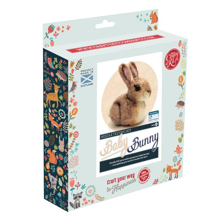 The Crafty Kit Company - Wholesale Craft sewing kit - Baby Bunny Needle Felting Craft Kit3