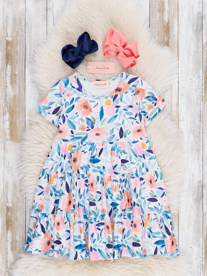 Marie Nicole Clothing - Wholesale Mommy & Me Sets - Blushing Susie Mom & Me Tiered Dress
