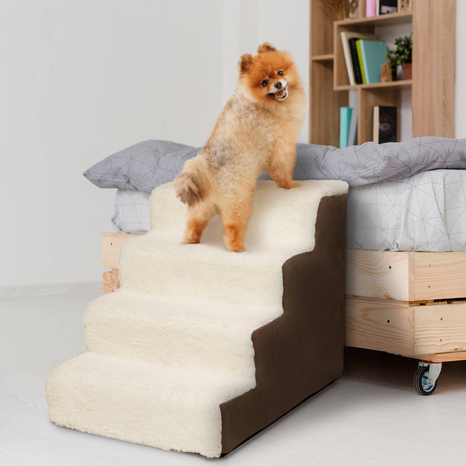 Precious Tails - Wholesale Pet Steps & Ramps - Cat/Dog - Home Base  4-Step Dog Stairs, Pet Steps for Couch and Bed1