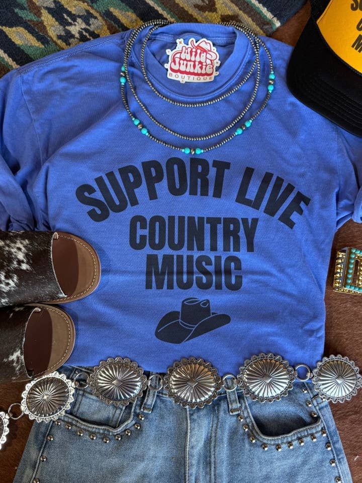 Support Live Country Music Graphic Tee for wholesale by Wild Junkie