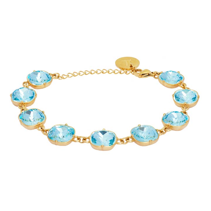 Carla Crystal lux armband - Ocean blue- 4 pk. för wholesale av Camilla Øhrling Jewelry