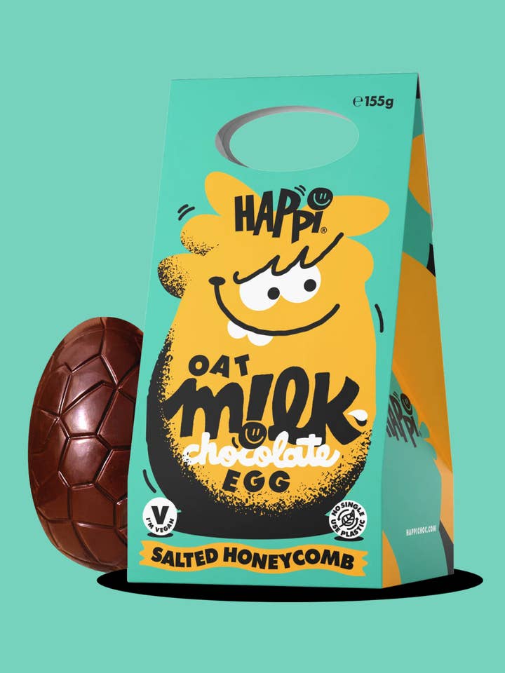 HAPPi Chocolat au Lait d'Avoine Nid d'Abeille Salé Œuf de Pâques 155g pour la vente par Happi