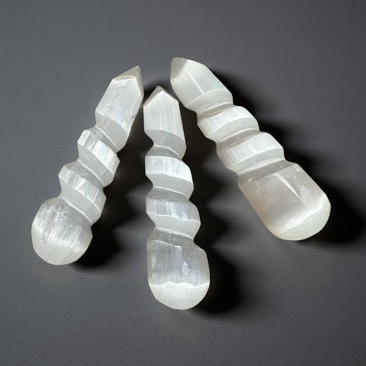 Selenite Twist Wands - lot of 3 for wholesale by Crystal Deal
