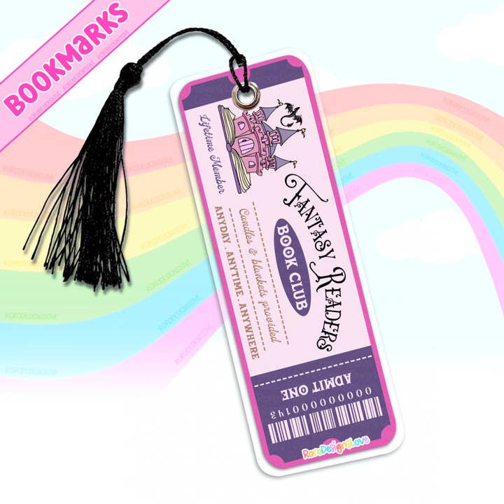 Fantasy Readers Book Club tassel bookmark, bookish gifts for wholesale by RoroDesignsLove