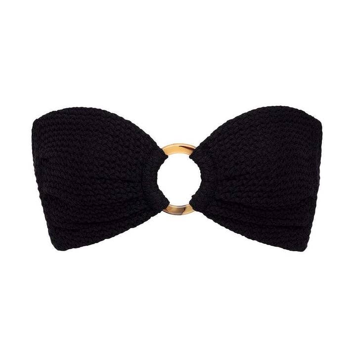 Top de bikini bandeau Tori de ganchillo negro para venta al por mayor de Montce
