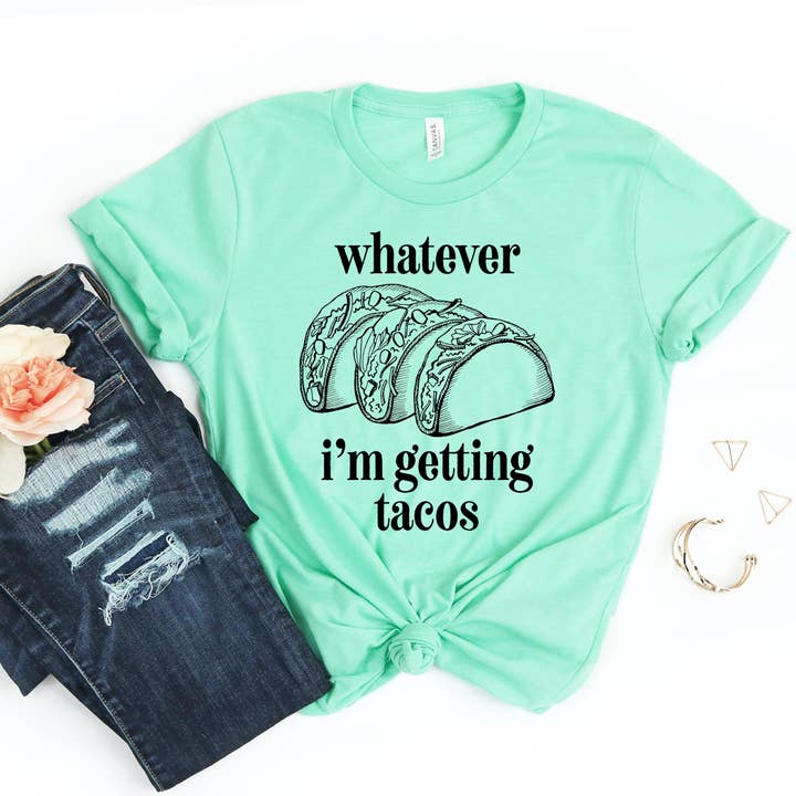 Wat ik ook krijg Taco's t-shirt - Bella Canvas voor wholesale door Printliss