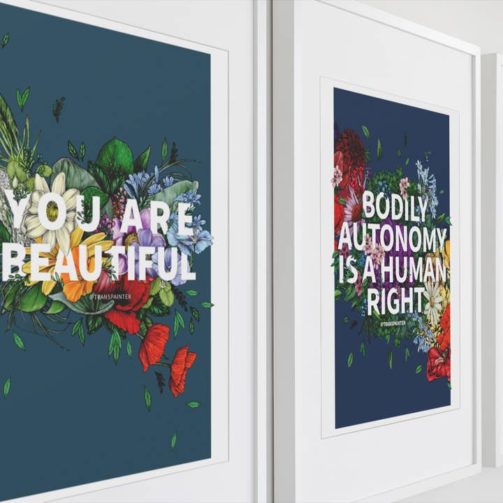 Transpainter - Wholesale Art Print - Bodily Autonomy is a Human Right Poster | Botanical Art4